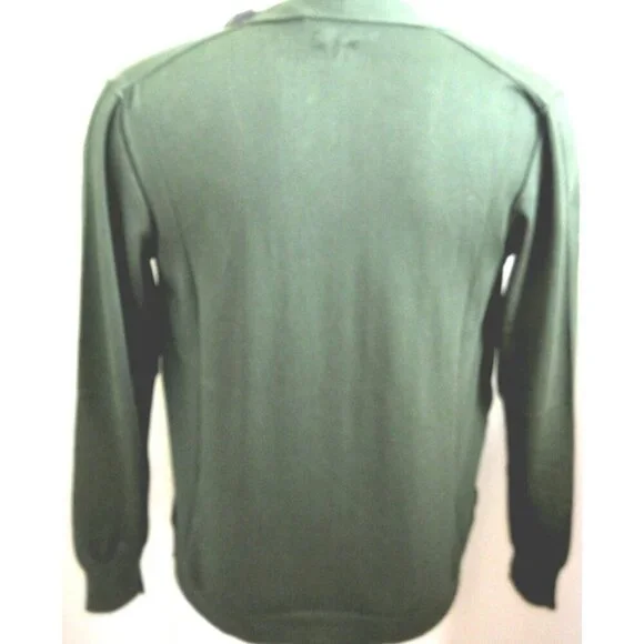 OOBE Brand Men's Ashworth Cotton Cardigan Italian Made Sweater Militaire Green - Picture 3 of 7